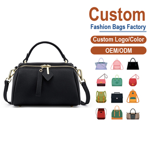 Luxury Genuine <b>Leather</b> Designer Bags Black Top-Grain Cowhide Women Crossbody Dual Handles Factory Vintage Winter Autumn - Product Image 1