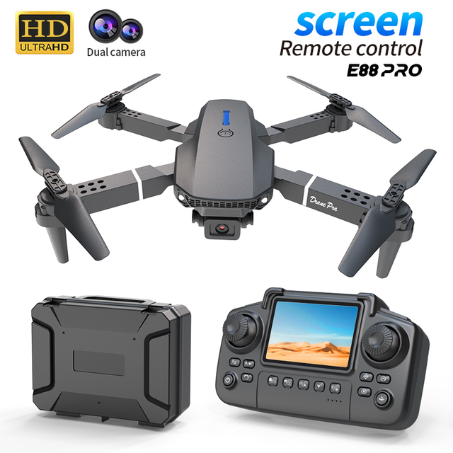 E88 Pro Drone Screen Remote Control HD Dual Camera Mini WiFi Quadcopter Headless Mode Optical Flow FPV Drone E88 With Camera
