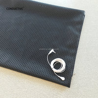 Taie d'oreiller de mise à la terre zippée en cuir PU conducteur brodé pour usage domestique, hospitalier et hôtelier