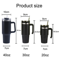 ZY RTS 20OZ/30OZ 재고 핸들 스테인레스 스틸 자동차 텀블러 지원 사용자 정의 색상 이중 벽 진공 절연 텀블러 플라스크