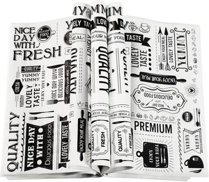 Emballage alimentaire personnalisé avec logo imprimé, résistant à l'huile, pour hamburgers, papier à sandwich biodégradable blanc résistant à la graisse - Product Image 1