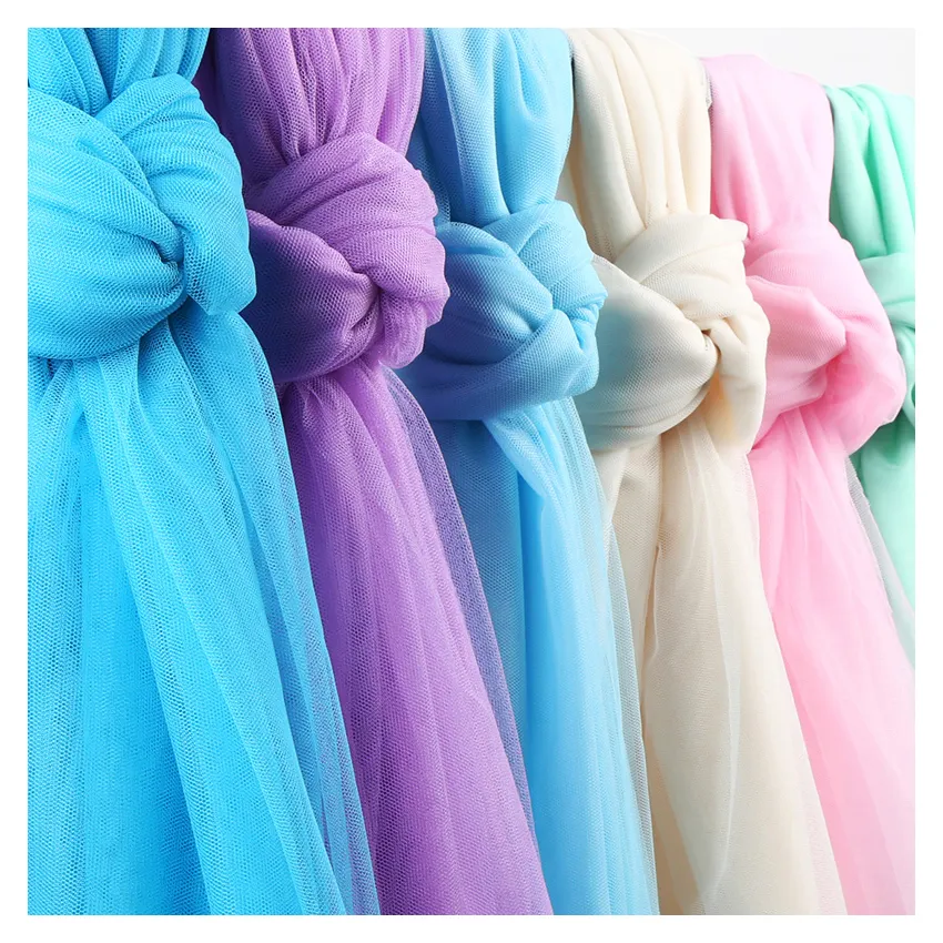 100% 20D نايلون شفاف متماسكة صافي شبكة لينة الأبيض ثوب زفاف الحجاب اللباس الوهم تول لفة تول Bordado النسيج