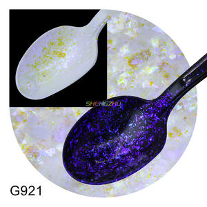 Azul-púrpura blanco iridiscente Aurora brillo perla copo - Product Image 2