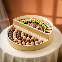 Boîtes d'emballage personnalisées en cuir pour dattes et chocolats de mariage, double couche, avec couvercle transparent semi-acrylique, boîte cadeau pour dattes, bonbons et desserts