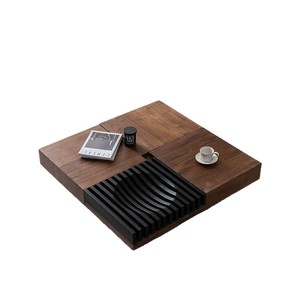 Modern <b>Walnut</b> <b>Coffee</b> <b>Table</b> With Storage Black <b>Walnut</b> Wood Living Room Furniture Solid Wood Minimalist Design - Product Image 5