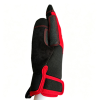 Gants de travail rouge et noir pour hommes et femmes, résistants à l'abrasion, antidérapants, respirants, réglables, pour mécaniciens, poignées de sécurité pour les mains, SKI