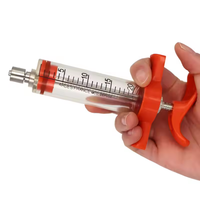 Penjualan Panas Alat Suntik Plastik Baja Veteriner untuk Unggas, Injektor Hewan, Alat Suntik Vaksin Otomatis untuk Babi dan Sapi 20ml