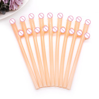 10 Pcs Drinken Penis Rietjes Bruids Douche Sexy Hen Night Willy Penis Nieuwigheid Naakt Stro Voor Bar Vrijgezellenfeest Levert
