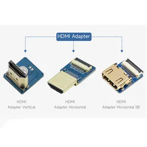 Adaptador compatível com Micro/Mini HD Waveshare para DIY HD-compatível cabo conector horizontal/reto