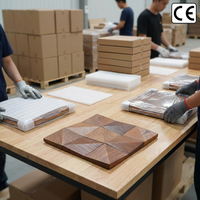 Panneaux muraux et de plafond en mosaïque de bois 3D texturés flexibles et imperméables pour la décoration intérieure des villas et des hôtels, fourniture d'usine