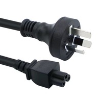 Cordon d'alimentation pour appareils électroménagers SAA Standard C7 IEC 1,2 m, prise Nema 15A, PVC 220v, connecteur en forme de 8, 3 broches, IP20, 2 prises