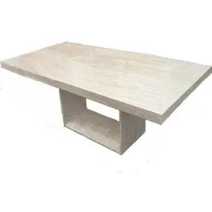 Muebles de comedor Mesa de comedor pequeña de mármol blanco italiano de 4 plazas