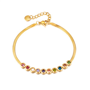 Bracelet géométrique en acier inoxydable plaqué or bohème pour femmes européennes et américaines pour un anniversaire - Product Image 1