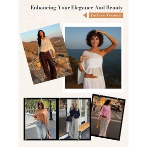 Poncho transparent pour femme, léger, en tricot, épaules dénudées, pour l'été, couverture de plage, boléro - Product Image 6