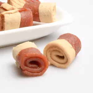 Hot Selling Dog Treats Wholesale Soft Duck Treats Duck Codfish Roll Natural High Protein Pet Snack Treats For Dog