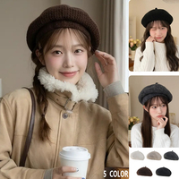 Béret personnalisé pour femme, couleur unie, tricoté, chaud, chapeau d'hiver tendance, pour adultes, décontracté, extérieur, voyage, vente en gros, ODM, OEM