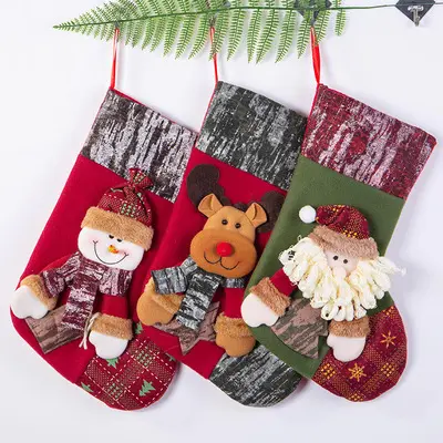 2021 Christmas decorative snowman/elk/ santa claus red luck socks cartoon Christmas socks for sale present for kids
