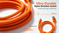 Kabel Data Micro USB Android V8 Best Seller XF-632M 120W 5A Pengisian Cepat 1.2M Selubung Nilon Ponsel Komputer Tablet Murni