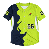 Chemise de baseball unisexe à boutons, imprimée numériquement, style hip-hop, avec lettres et numéros brodés, personnalisable, uniforme de baseball