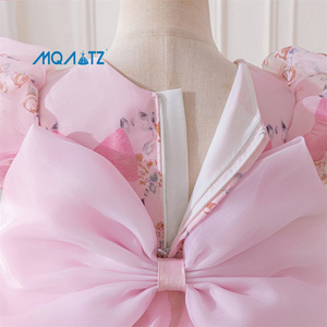 Abito da Principessa Meiqiai per Bambine, Stampa Floreale con Rose, Tulle a Maniche Corte in Chiffon, per Bambine - Product Image 3