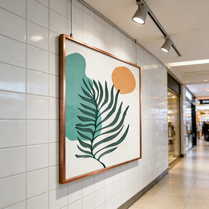 Peinture à l'huile abstraite minimaliste de feuilles tropicales moderne pour salon, salle à manger, décoration intérieure, <span class=keywords><strong>tableau</strong></span> mural <span class=keywords><strong>pas</strong></span> <span class=keywords><strong>cher</strong></span> - Product Image 3