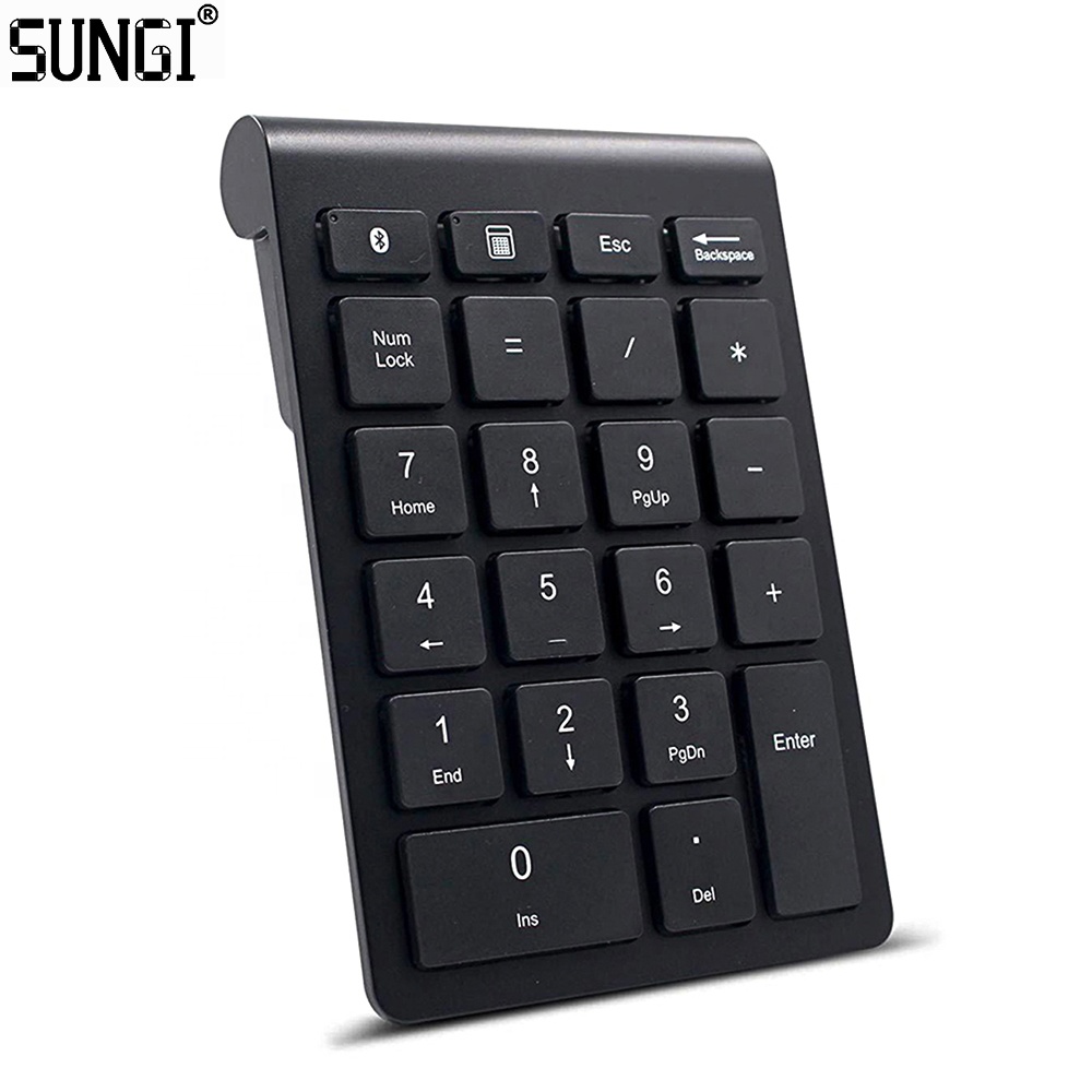 Keypad Numerik Nirkabel 22 Tombol Numpad Angka Portabel dengan Penerima USB Mini 2.4G Untuk Laptop Notebook, Desktop, PC