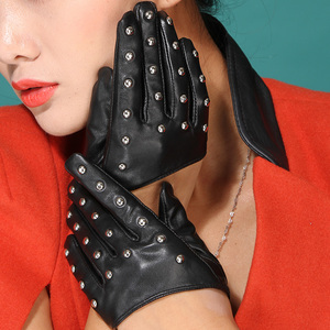 Guantes Sexys de Piel de Oveja para Mujer, Diseño Nuevo, Media Palma - Product Image 2