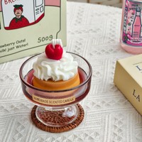 Bestseller Neue Aromatherapie Handgeformte Glas-Duftkerze im Puddingbecher-Stil Cremiger Duft Kreatives Geschenk Heimdekoration