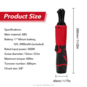 Llave de Trinquete Inalámbrica de 12 V, Llave de Trinquete Multifuncional Portátil de 3/8 Pulgadas, Llave de Trinquete Eléctrica Inalámbrica de 90 Grados - Product Image 6