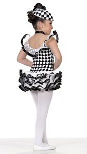 Costume de danse pour filles, robe de <span class=keywords><strong>tutu</strong></span> de ballet à <span class=keywords><strong>pois</strong></span> blancs et noirs avec paillettes, tulle superposé pour spectacle sur scène - Product Image 4