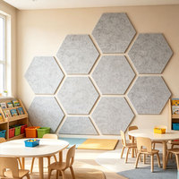 Panneau mural acoustique décoratif hexagonal en fibre de polyester, moderne, écologique, ignifuge, hautement efficace pour les hôtels et les appartements