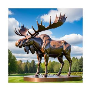 Escultura de cabeza de ciervo de estatua de metal de <span class=keywords><strong>tamaño</strong></span> <span class=keywords><strong>real</strong></span> de cobre de bronce de diseño animal realista a la venta - Product Image 5