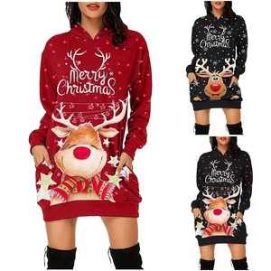 2024 Merry <strong>Christmas</strong> Clothes Fall Short <strong>Dresses</strong> Sweatshirt Hoodie Ladies <strong>Christmas</strong> Tshirts <strong>Dress</strong> for <strong>Women</strong> WIth Pocket Hooded - Product Image 1