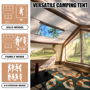 Carpa Inflable Oxford Impermeable Portátil con Base <span class=keywords><strong>de</strong></span> PVC, Dos Puertas, Cuatro Estaciones, Dos Habitaciones para Escapadas <span class=keywords><strong>de</strong></span> <span class=keywords><strong>Fin</strong></span> <span class=keywords><strong>de</strong></span> <span class=keywords><strong>Semana</strong></span>, <span class=keywords><strong>Camping</strong></span> Básico - Product Image 6