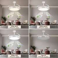 Ventilateur de plafond style ferme avec lumière, 42 pouces, 96W, pales en bois rustique, télécommande, 3 couleurs à intensité variable, pour chambre et salon