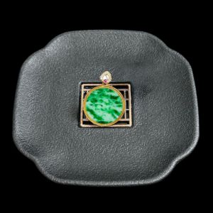 Pendentif en jadéite birmane <span class=keywords><strong>de</strong></span> qualité supérieure, grade A, rond, pour femme (certifié NGTC) - Product Image 4