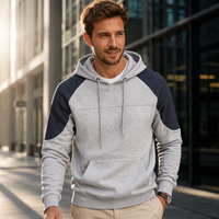 Sweat-shirt à capuche personnalisé pour homme, manches raglan texturées, pull à manches longues, vêtements de sport décontractés en polyester pour homme, hiver