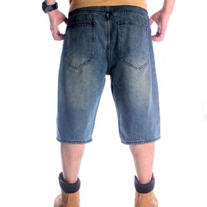 Suoolier  Logo personnalisé Jeans décontractés en coton Hip Hop pour hommes Pantalons amples de haute qualité Pantalons courts en denim de grande taille pour hommes - Product Image 5