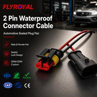 Connecteur Étanche Automobile 2 Broches Style AMP Câble Mâle Femelle HID Faisceau de Câblage Scellé Rouge Noir
