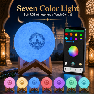 Haut-parleur intelligent Coran Equantu, lampe lune SQ168, contrôle par application, 17 langues, Coran complet, éclairage RGB, Islam - Product Image 4