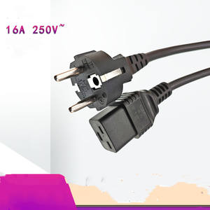 สายไฟต่อพ่วงคอมพิวเตอร์แบบหนา 2.5 มม. หัวปลั๊กแบบยุโรป Schuko เป็น IEC320 C19 สำหรับโครงสร้างพื้นฐานศูนย์ข้อมูล - Product Image 3