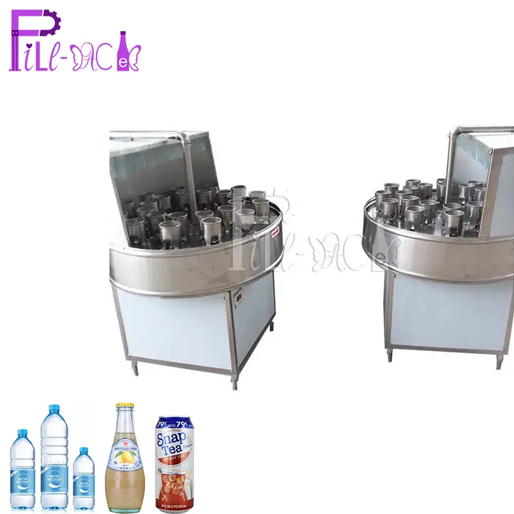 1000-3000BPH 24 머리 500-800ml 병 0.2-0.3Mpa SUS304 를 가진 자동 장전식 병 Rinser 물 헹구는 세탁기/식물