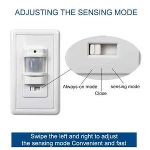 SLS Saklar Lampu Sensor Gerak Inframerah 180 Derajat yang Dipasang di Dinding Detektor PIR Satu Tiang Gerakan Tubuh Manusia ABS PC Tahan Lama 9m - Product Image 2