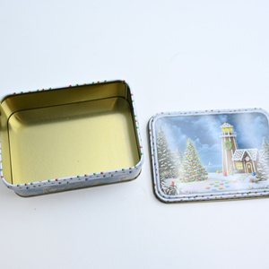 Custom Printed Eco-Friendly Recyclable <b>Rounded</b> Rectangle Christmas Tinplate <b>Box</b> Food Grade Storage Holiday Biscuit Candy Gift - Product Image 6