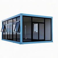 Casa Contenedor Desmontable de Ensamblaje Rápido con Muro Cortina de Vidrio, Edificio Modular Prefabricado para Uso Comercial y de Oficinas, Personalizable