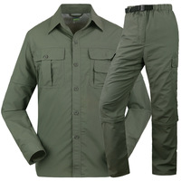 Pantalon d'extérieur à séchage rapide en nylon/cachemire pour homme, femme et couple, kits de chemises démontables, vêtements d'équitation d'été à manches longues pour adultes