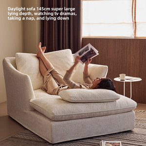 Canapé simple moderne minimaliste rembourré en duvet, tissu amovible et lavable, <span class=keywords><strong>fauteuil</strong></span> lounge à assise profonde - Product Image 5