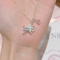 Zoete elegante koperen strik kat hart charmes hanger ketting sierlijke cartoon dieren sieraden voor dagelijks daten meisjes Valentijn cadeau
