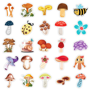 50 pièces mignon dessin animé champignon enfants autocollants décoratifs pour réfrigérateur livre <span class=keywords><strong>chambre</strong></span> décor enfants école autocollant - Product Image 4