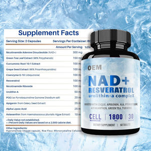 プライベートラベルNADサプリメント緑茶 + アスタキサンチンレスベラトロール、CoQ10、女性用および男性用アルファリポ酸 - Product Image 5